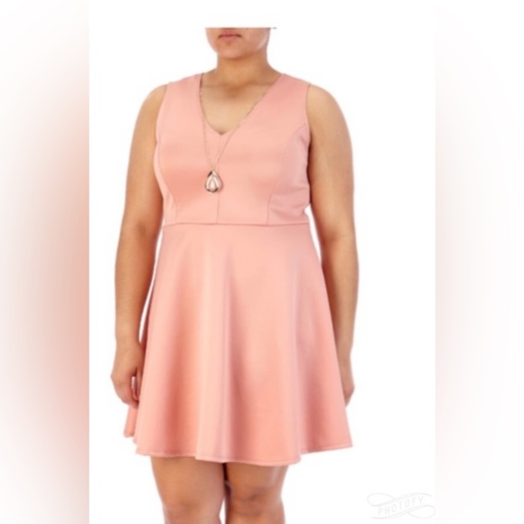 2X•LORENA•Y2K Blush Pink Scuba Dress•NEW• - Picture 1 of 12